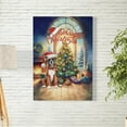 thumbnail image 2 of Merry Christmas Boxer Santa Hat Xmas Tree Winter Holiday Vertical Matte Canvas Poster Boxers Dog Lover Gifts Idea Wall Art Home Decor - 01013, 2 of 5