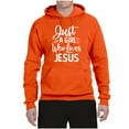 thumbnail image 2 of Wild Bobby Just A Girl Who Loves Jesus Inspirational/Christian Unisex Graphic Hoodie Sweatshirt, Orange, XX-Large, 2 of 5