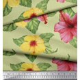 thumbnail image 3 of Soimoi Beige Velvet Fabric Leaves & Floral Print Sewing Fabric Yard 58 Inch Wide, 3 of 3