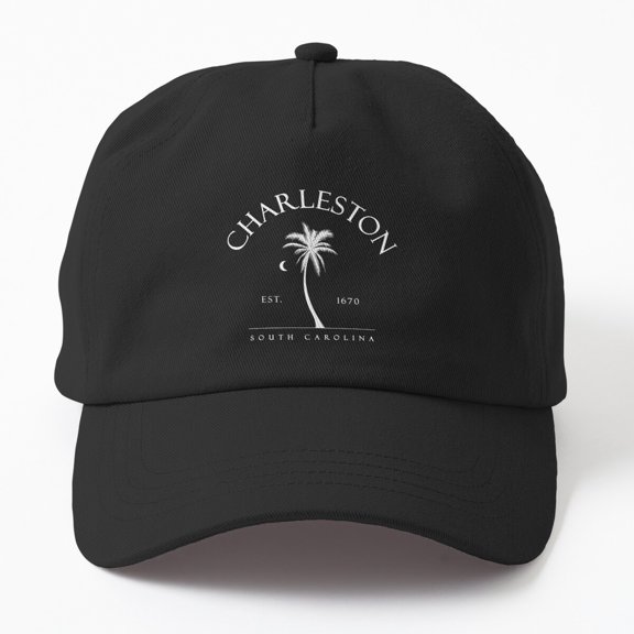 Charleston Beach Palm Tree Scuba Baseball Cap, Vacation Hat Style