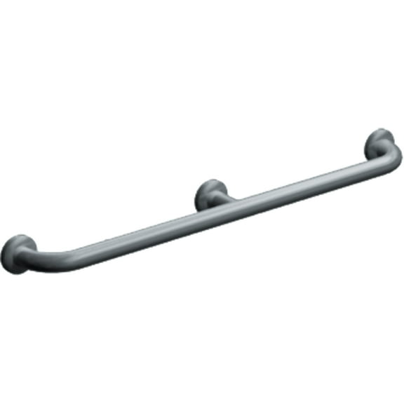 ASI-3702-48 - Snap Flange (1-1/4" O.D) Smooth - Straight Grab Bar w/ Intermediate Support, 48”