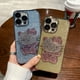thumbnail image 3 of Funda de teléfono con incrustaciones de diamantes galvanizados en polvo Flash hello kitty lindo para iphone Xr Xs 11 12 13 14 15 Pro Max, 3 of 4