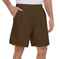 thumbnail image 4 of Lmueinov Linen Shorts for Men Elastic Waist Drawstring Shorts with Pockets, Mens Loose Casual Shorts for Summer Beach Vacation, S-2X, 4 of 9