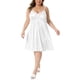 thumbnail image 2 of Agnes Orinda Ropa de dormir para mujeres de tallas grandes, lencería de Día de la Madre, quimono de satén con encaje floral, vestido de noche con escote en V, pijama, vestidos de dormir 4X blanco, 2 of 6
