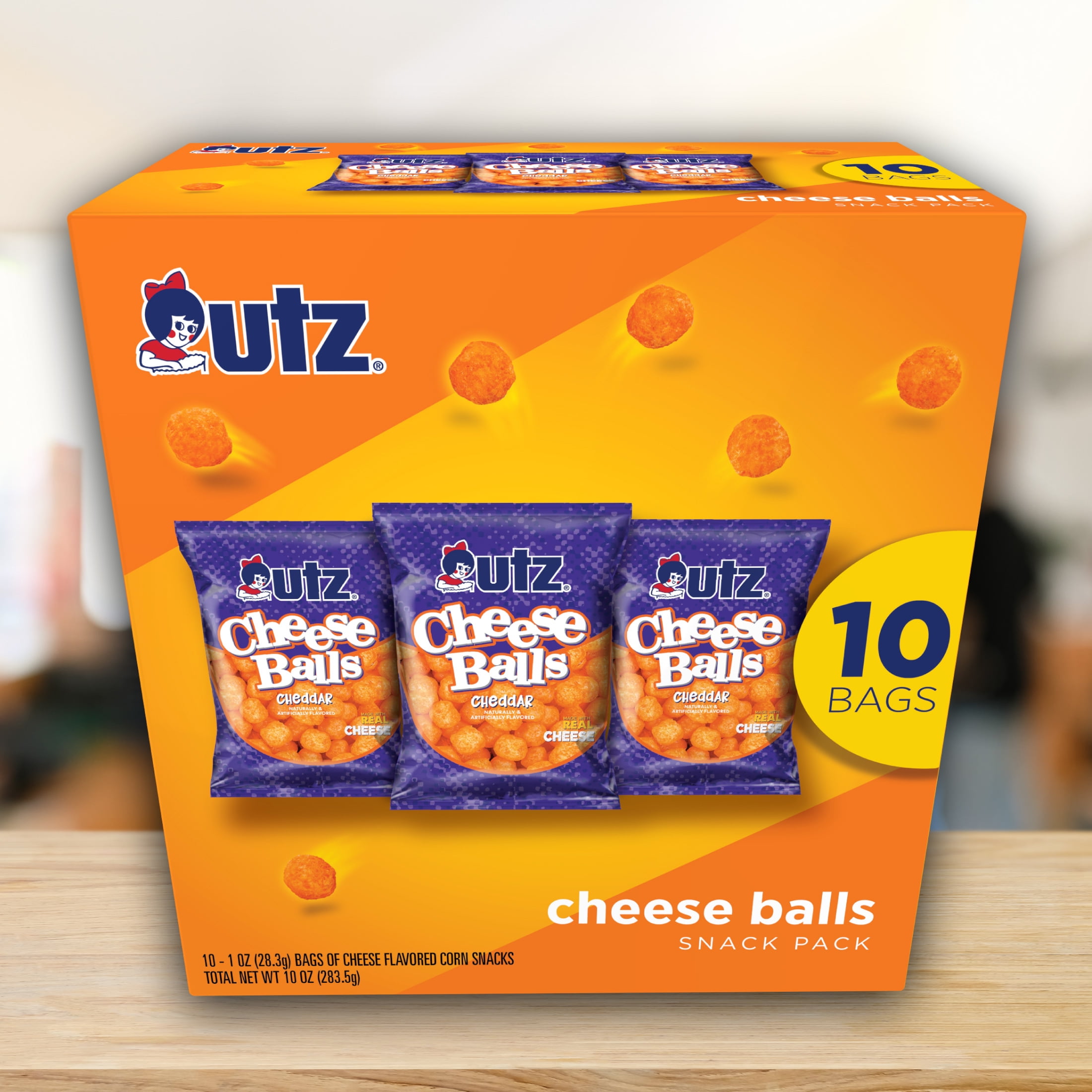 Utz Cheese Balls Snack Pack, Multipack, 1 oz, 10 Count