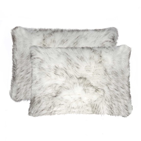 12" x 20" Gradient Gray Faux 2-Pack Pillow
