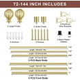 thumbnail image 6 of Double Curtain Rods for Window 72-144", Decorative Double Curtain Rods with Round Cage & Barrel Finials, 1-Inch Front and 5/8 Inch Back Double Drapery Rod, Adjustable Double Rod Curtain Rod Brass, 6 of 14