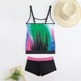 thumbnail image 3 of Generic Women Plus Size Swim Suits Printing Modest Ruched Swimsuits Two Piece Tankini Tops with Shorts Swimwear, 3 of 5