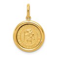 thumbnail image 1 of 14k Yellow Gold Saint Christopher Medal Necklace Charm Pendant Religious Patron St, 1 of 6