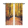 thumbnail image 4 of Fall Forest Blackout Curtains, Autumn Orange Yellow Fallen Leaves Scenery Decor Bedroom Window Drapes 2 Panel, 52x96 Inch, 4 of 5