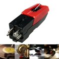 thumbnail image 2 of Piezas de aguja de diamante Yuxing para tocadiscos de aluminio color negro y rojo, 2 of 5