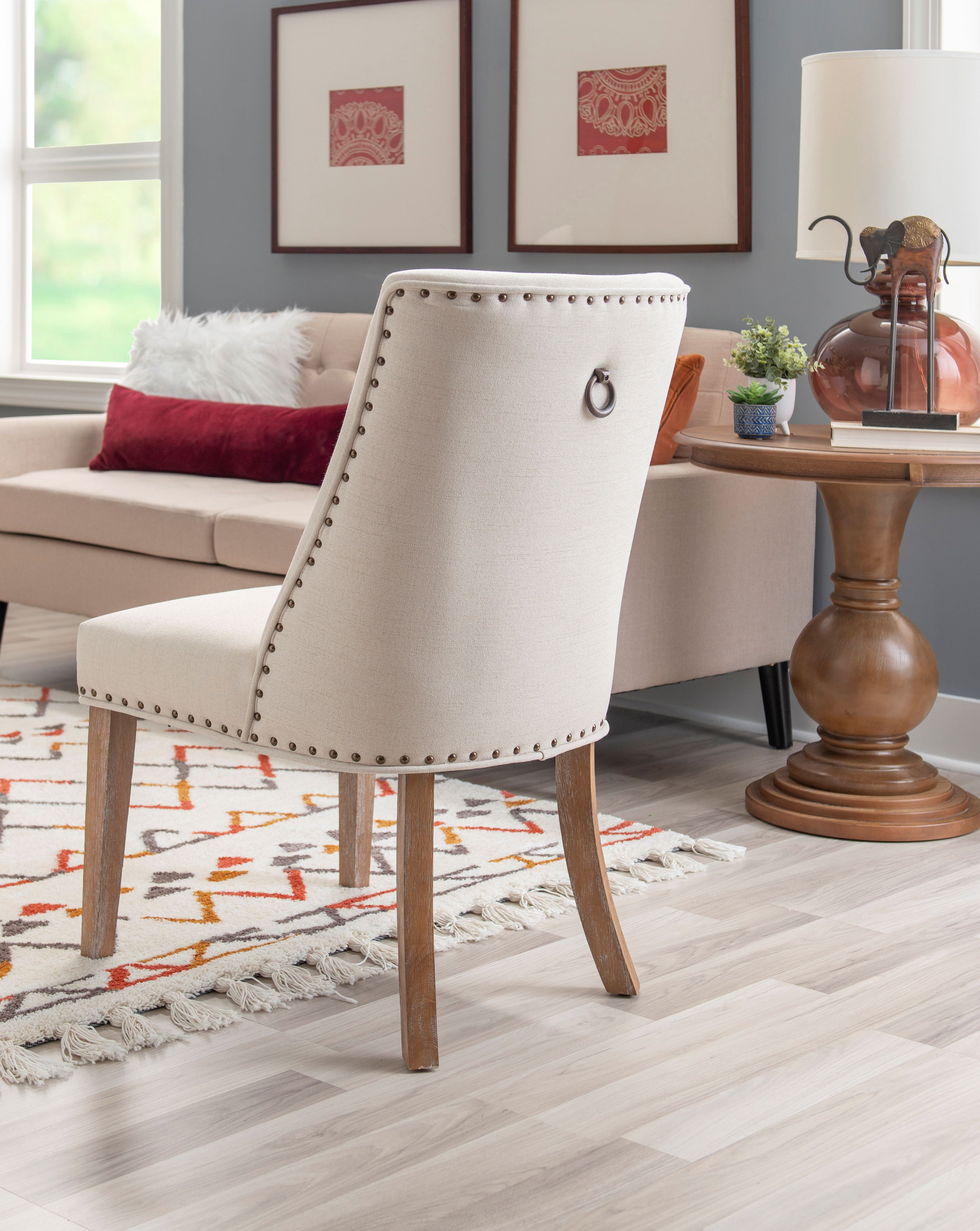 Powell Augusta Upholstered Dining Chair, Set of 2, Natural with Natural