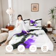 thumbnail image 3 of Manfei Abstract Ink Painting Twin Comforter Sets, Watercolor Ombre Bedding Set, Purple, Black and White, Gray Reversible 2pcs, 1 Comforter and 1 Pillowcase, 3 of 6