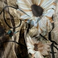 thumbnail image 5 of Rustic Shower Curtain Set, Grey Brown Floral Fabric Farmhouse Bath Curtain 12 Hooks, Country Butterfly Daisy American Farm Style Bath Accessories 36X72inch, 5 of 5