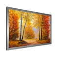 thumbnail image 2 of Designart 'Sunrise Glow Through The Autumn Trees' Lake House Framed Art Print, 2 of 4