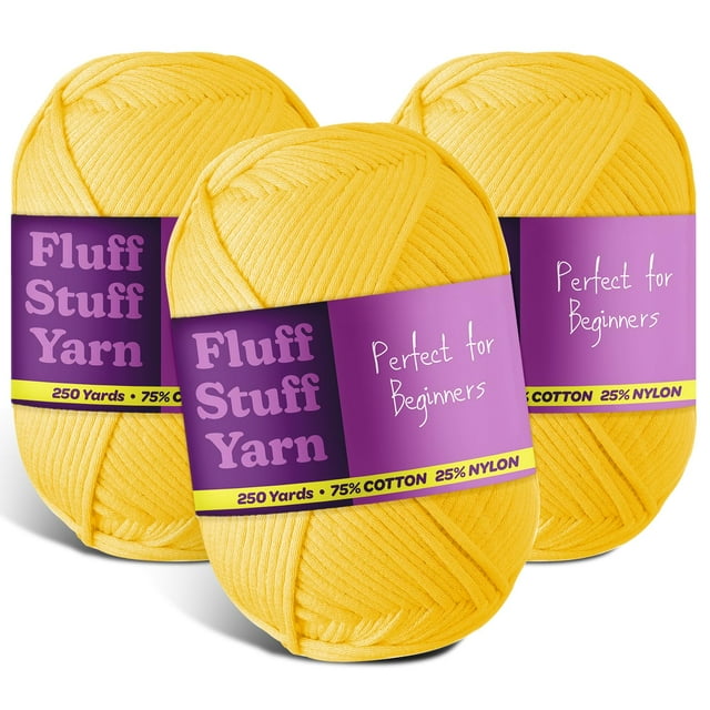 Hilo Hearth & Harbor Paquete de 3, 230 m, mezcla de algodón y nylon, amarillo