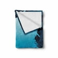 thumbnail image 2 of Ocean Soft Flannel Fleece Blanket, Topical Underwater Cave Fishes Swimming Marine Coral Reefs Exotic Aquatic Beauty Image, Cozy Plush for Indoor and Outdoor Use, 50" x 70", Dark Blue, by Ambesonne, 2 of 6