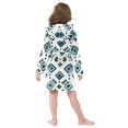 thumbnail image 4 of FORMRS Niños Bathrobe Unisex Hooded Robe Soft Plush Pajamas Sleepwear, Size 2-3T, Green Geometric Pattern, 4 of 7
