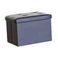 thumbnail image 3 of Reposapiés Taburete Plegable Almacenamiento Banco Otomano Bin Rectangular Reposapiés Caja de Juguetes Cofre para Libros Bar Sala de Estar Entrada Azul, 3 of 9