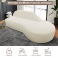 thumbnail image 4 of Jinyeda 91 " Curved Chaise Couch Memory Foam Sofa for Home Office, Installation Free, Velvet, Beige, 4 of 9