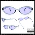 thumbnail image 2 of SA106 Womens Simple Classical Oval Thin Plastic Sunglasses / Slate Frame - Purple Lens, 2 of 8