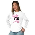 thumbnail image 4 of Fight For It Breast Cancer Aware Pink Women Plus Size Long Sleeve Graphic Tee Brisco Brands 2X, 4 of 5