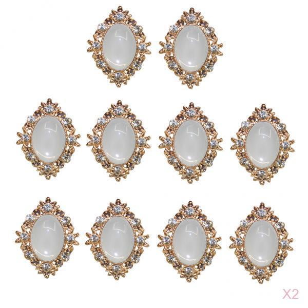 20pcs RHINESTONE ALLOY FLATBACK CRAFT EMBELLISHMENTS FOR DIY