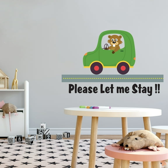 Please let me Stay!-Chipmunk Wall Decal -Vinyl Stickers for Home Interior Design Living Room Decoration -Wall Art Removable Stickers - Size : 20" x 12"