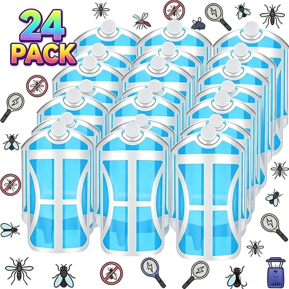 24 Pack Refill Cartridges, 2026 Upgraded Flying Insect Trap Refills Compatible with zzevo Flying Insect Trap Indoor Light M364 M364A Fully Compatible Size,Fly Catcher Trap (24 Refill Cartridges)