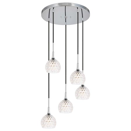 

Woodbridge Lighting Bristol 5-Light Glass Cluster Pendant in Chrome/Clear