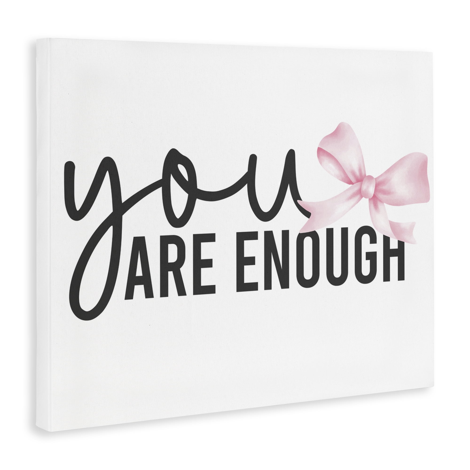 Stupell Industries You Are Enough with Ribbon Canvas Wall Art, design by Kim Allen