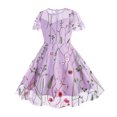 thumbnail image 3 of IBTOM CASTLE Embroidery Flower Girl Lace Dress for Kids Wedding Pageant Party First Communion Dresses Princess Bridesmaid Maxi Gown 7-8 Years Purple, 3 of 8