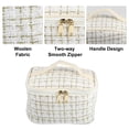 thumbnail image 4 of Unique Bargains Makeup Bag Cosmetic Travel Bag Case Woolen Large Makeup Bag Organizer Bag for Women Plaid Pattern White, 4 of 6