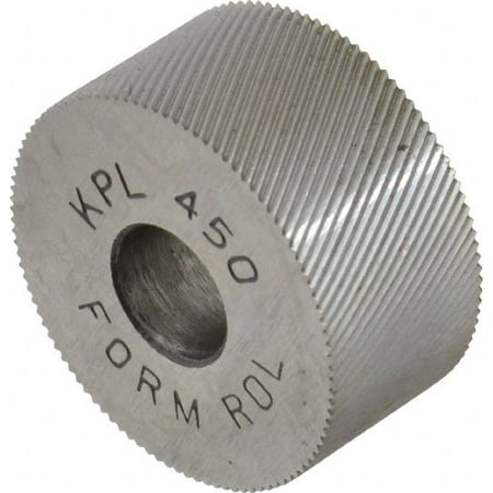 

Made in USA 3/4 Diam 70° Tooth Angle 50 TPI Standard (Shape) Form Type HSS Left-Hand Diagonal Knurl Wheel 3/8 Face Width 1/4 Hole Circular Pitch 30° Helix Bright Finish Series KP