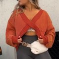thumbnail image 5 of Women Blouses Zip Light Womens Crop Sweater Athletic Women Tops Womens Tall Plain Shirt Young Adult Sweaters Short Sleeve Blouse Long Sleeve Turtleneck Ladies Sweatshirts under 10 Ladies Red L, 5 of 7