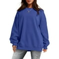 thumbnail image 2 of Vedolay Womens Long Sleeve Tops Women's Oversized Sweatshirt Crew Neck Long Sleeve Casual Pullover Fall Clothes,Blue M, 2 of 3