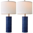 thumbnail image 5 of Oneach 24.75" Ceramic Modern Table Lamps Set of 2 for Living Room Bedroom, Blue Nightstand Bedside Lamps for Home, 5 of 9