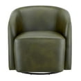 thumbnail image 4 of Comfort Pointe Amhurst Fern Green Faux Leather Swivel Barrel Chair, 4 of 13