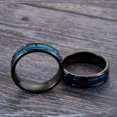 8mm Blue/black Surface Brushed Tungsten Ring Mens Wedding Band