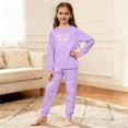 thumbnail image 4 of JAJAHO Girls Outfits Set 2 Piece Home Clothes Set Kids Bow Print Long Sleeve Crewneck Top Ankle-Tied Bottoms Ages 3-14 Years Trendy Outfit, 4 of 7