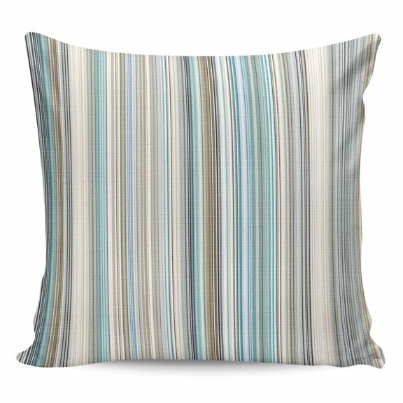 Waterproof Outdoor Throw Pillows with Inserts 16"x16", Light Blue Striped Soft Decorative Pillowcases for Couch Bedroom, Farmhouse Thin Line Modern Abstract Art Pillow Covers for Sofa Living Room
