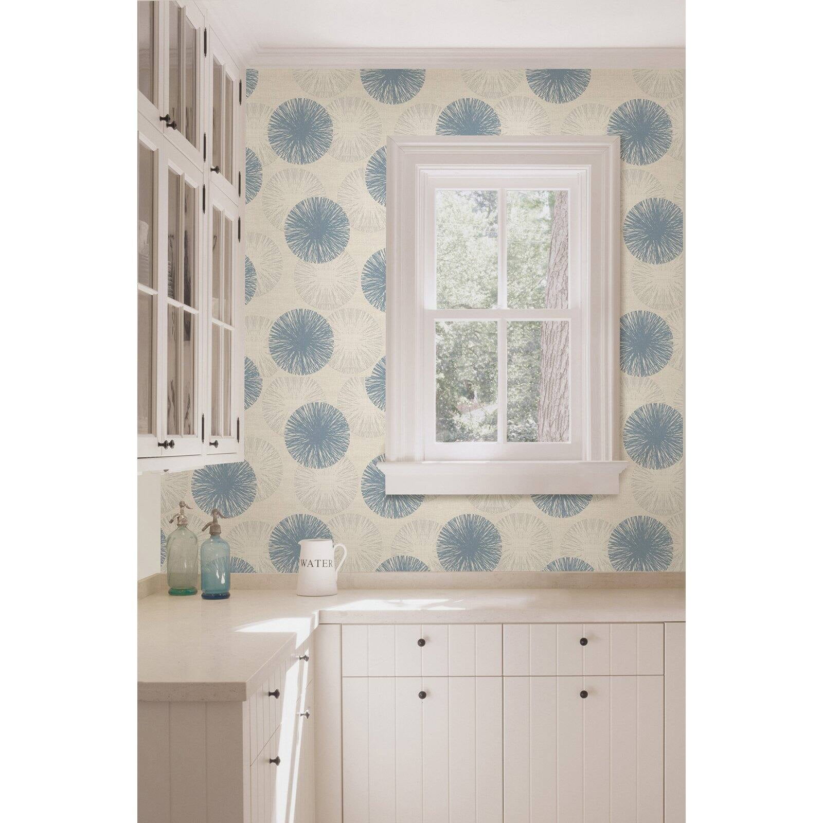Kenneth James Amalfi Cream Linen Stripe Wallpaper