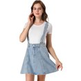 thumbnail image 1 of INSPIRE CHIC Minifalda Vaquera De Tirantes Con Botones De Una Línea Para Mujer Azul XL, 1 of 6