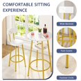 thumbnail image 3 of LEGAHOME Bar Height Dining Set for 2, 3-Piece Round Kitchen Table with Back Support Chairs, 14.17" Wide Seat Stools and Pub Table Set, Small Space Breakfast Pub Table Set, White, 3 of 9