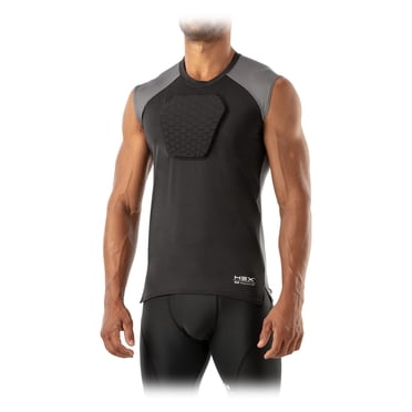 McDavid Protecteur de Poitrine Hexagonal, Protection du Sternum en Forme de Cœur, Chemise Rembourrée pour Baseball, Football, Lacrosse et Gardiens de But Tailles Jeunes et Adultes