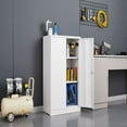 thumbnail image 3 of 42" Metal Storage Cabinet with Locking Doors,Folding Filing Storage Cabinet With Adjustable Shelf,Lockable Garage Storage Cabinet,Tool Cabinet for Home Office Garage School Basement, 3 of 9