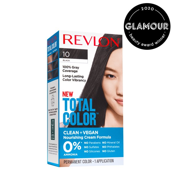Revlon Total Color Hair Color Clean And Vegan 100 Gray Coverage Permanent Hair Dye 10 Black Walmart Com Walmart Com