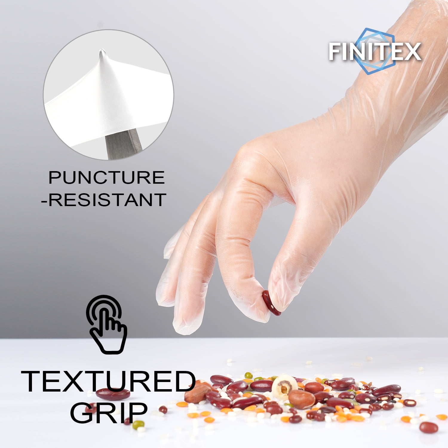 Finitex 1000 Count Vinyl Gloves, 4.5 Mil Latex-Free Disposable Gloves for Cooking and Cleaning, XL