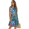 thumbnail image 5 of Women's Summer Dresses 2024 Beach Casual Sleeveless Floral Print Tank Loose Sundress with Pocket, 5 of 6