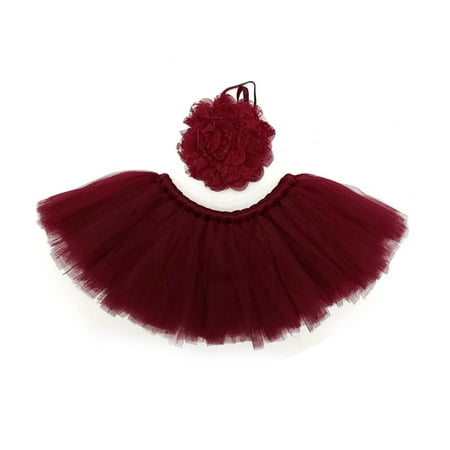 

2Pcs Newborn Photography Props Outfit Baby Tulle Tutu Skirts Pettiskirt Headband